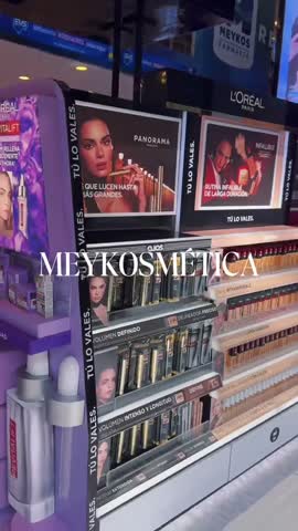 Meykosmética, video para redes sociales: exhibidores de maquillaje de L’Oréal y Maybelline